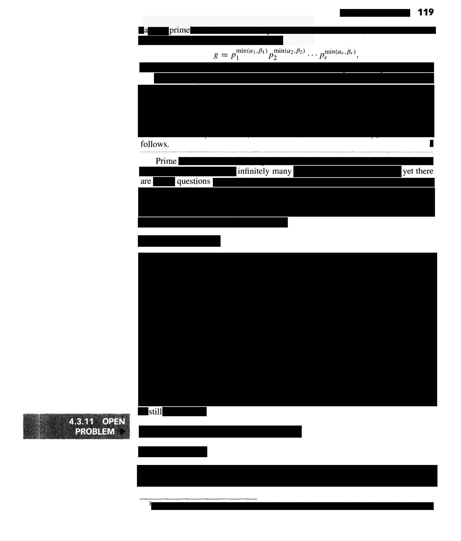 An erasure poem entitled 'Primes' using the book 'Discrete Mathematics with Graph Theory' by Edgar Goodaire and Michael Parmenter